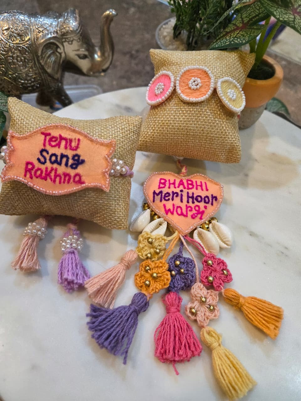 Designer Bhai-Bhabhi Rakhi Set