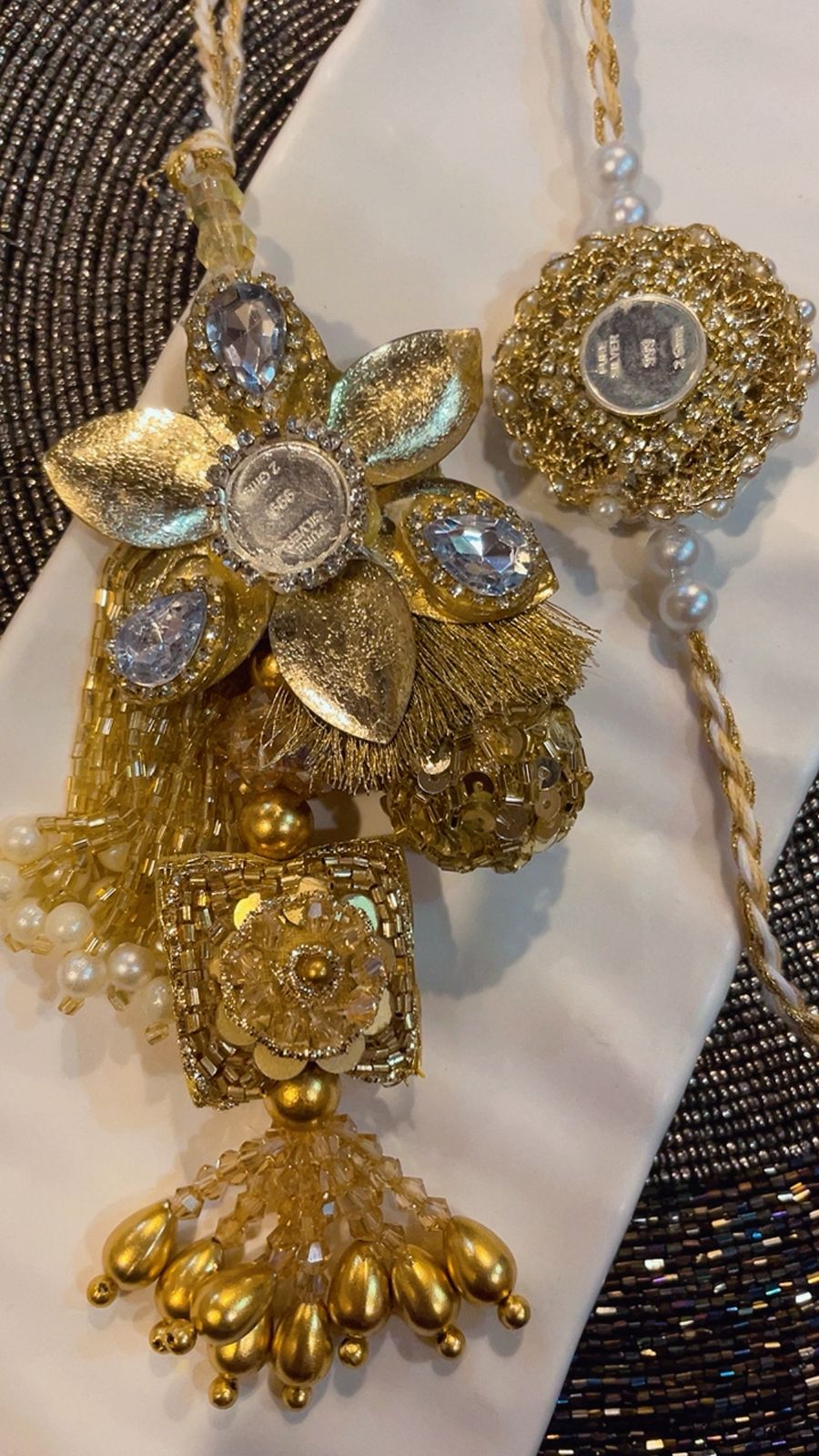 Silver Coin Rakhi Lumba Pair