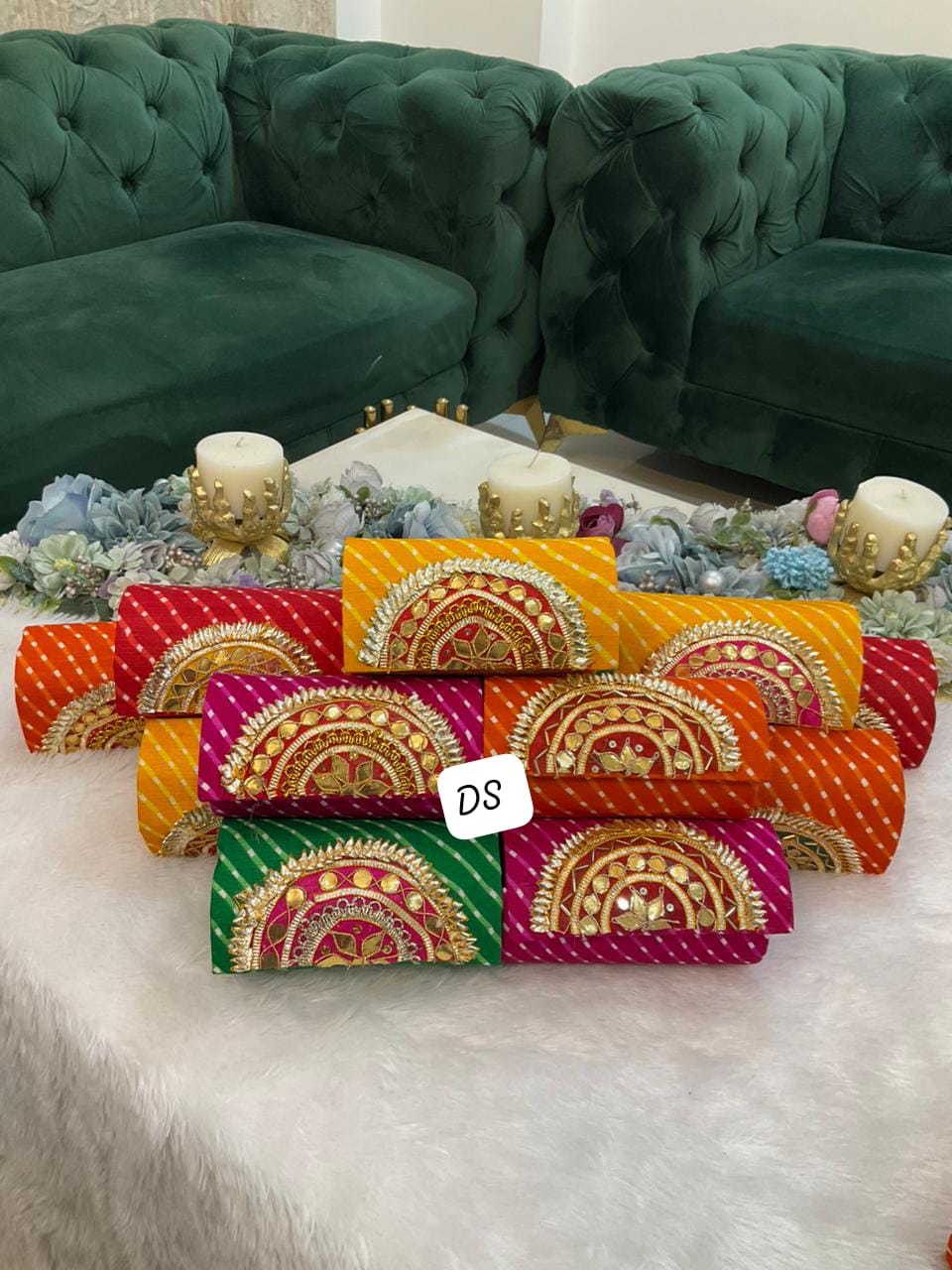 Handcrafted Bandhani Bangle Boxes (pack of 5)