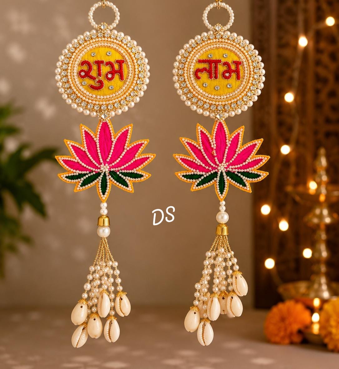 Beautiful Shubh Labh Hanging Pair