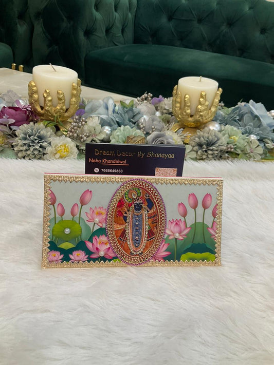 EN105 - Pichwai Theme Shrinath Ji Envelopes (Pack of 6)