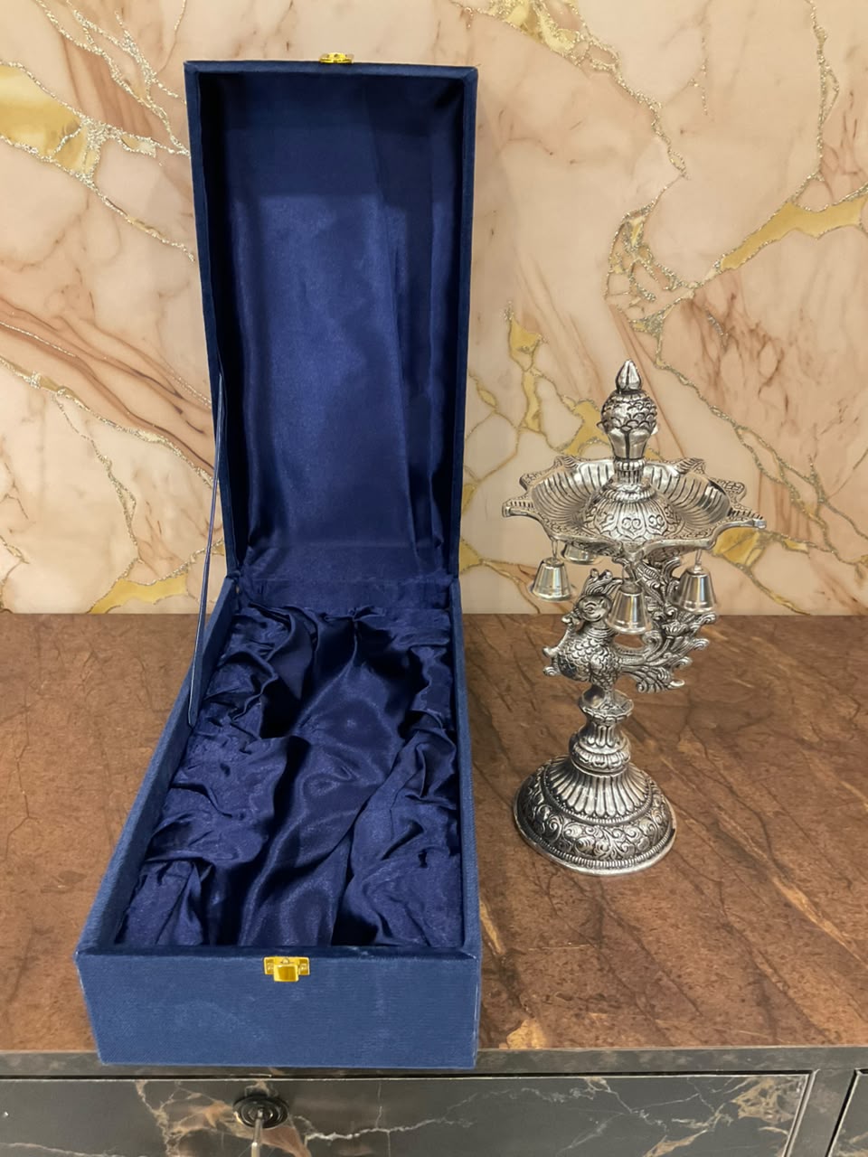 German Silver Peacock Samai with Bells