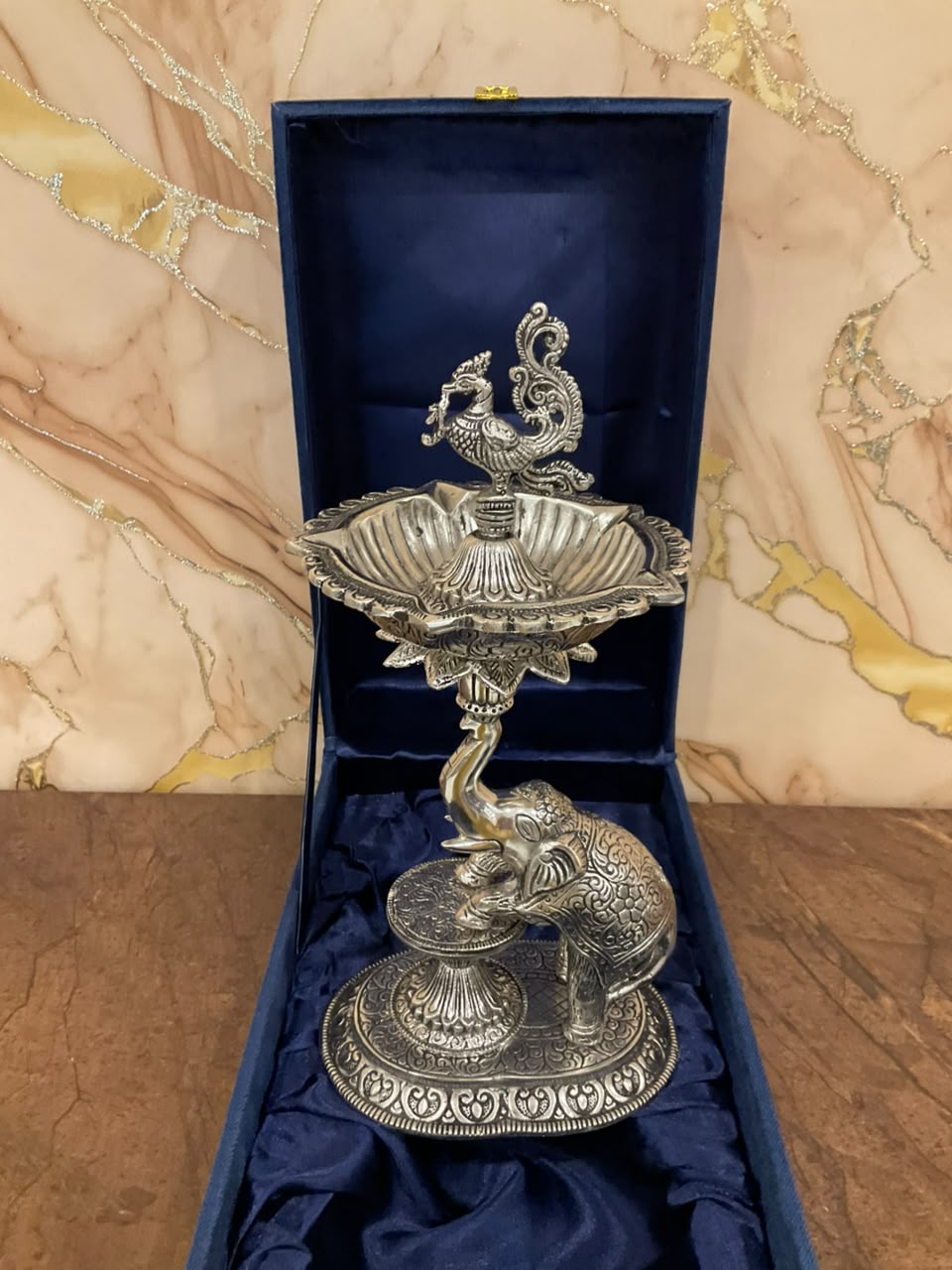 German Silver Elephant Samai with Premium Gift Box
