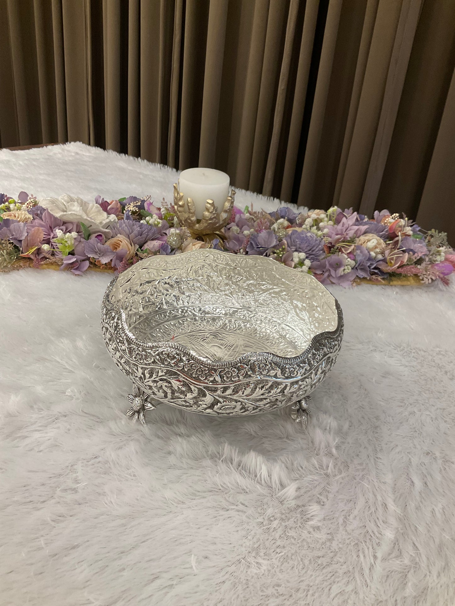 German Silver Urli with Flower Legs