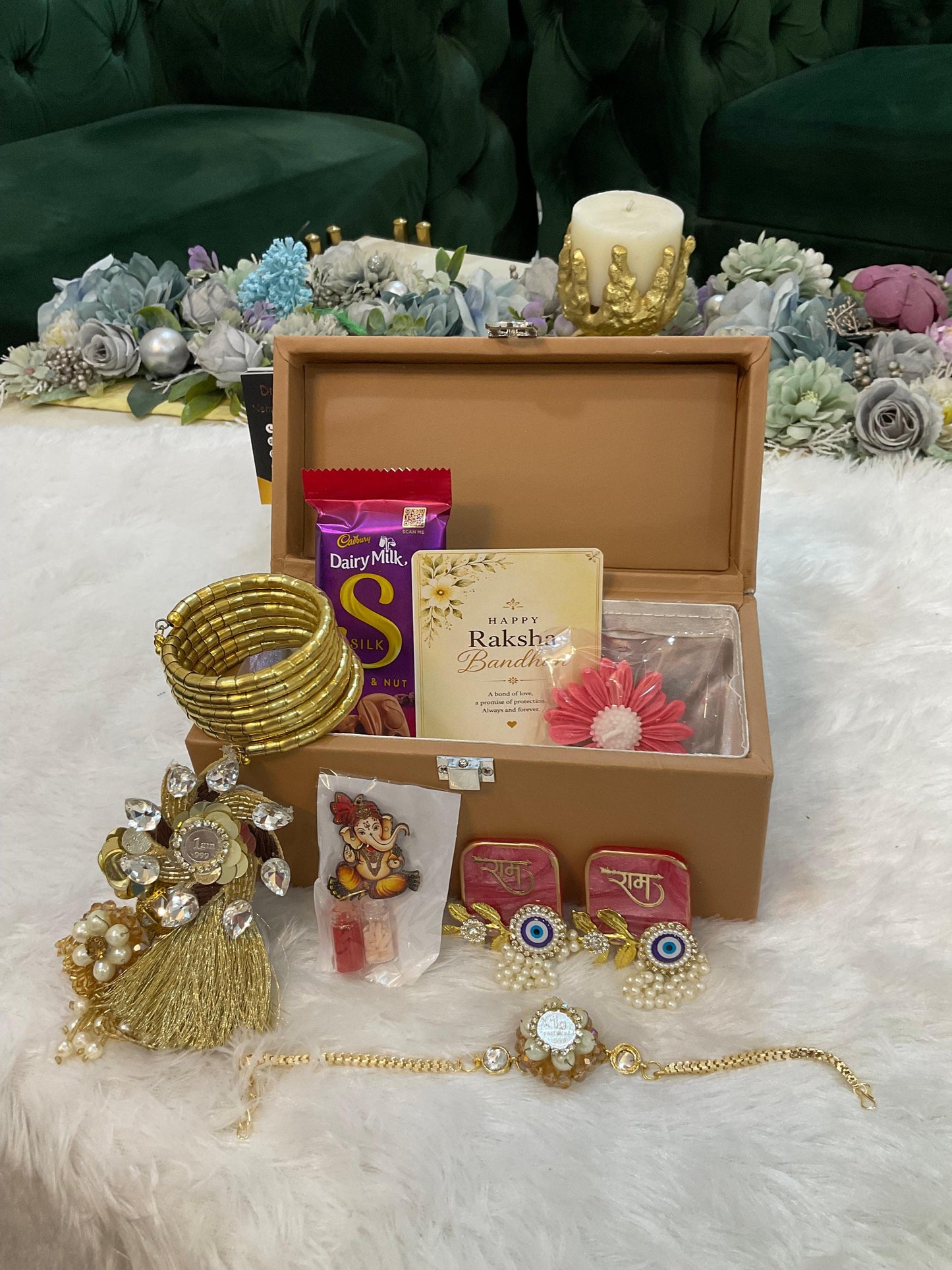 1 Gm Silver Coin Rakhi Hamper
