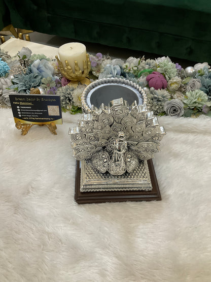 999 Real Silver Plated Peacock Bucket – Luxury Decorative Piece