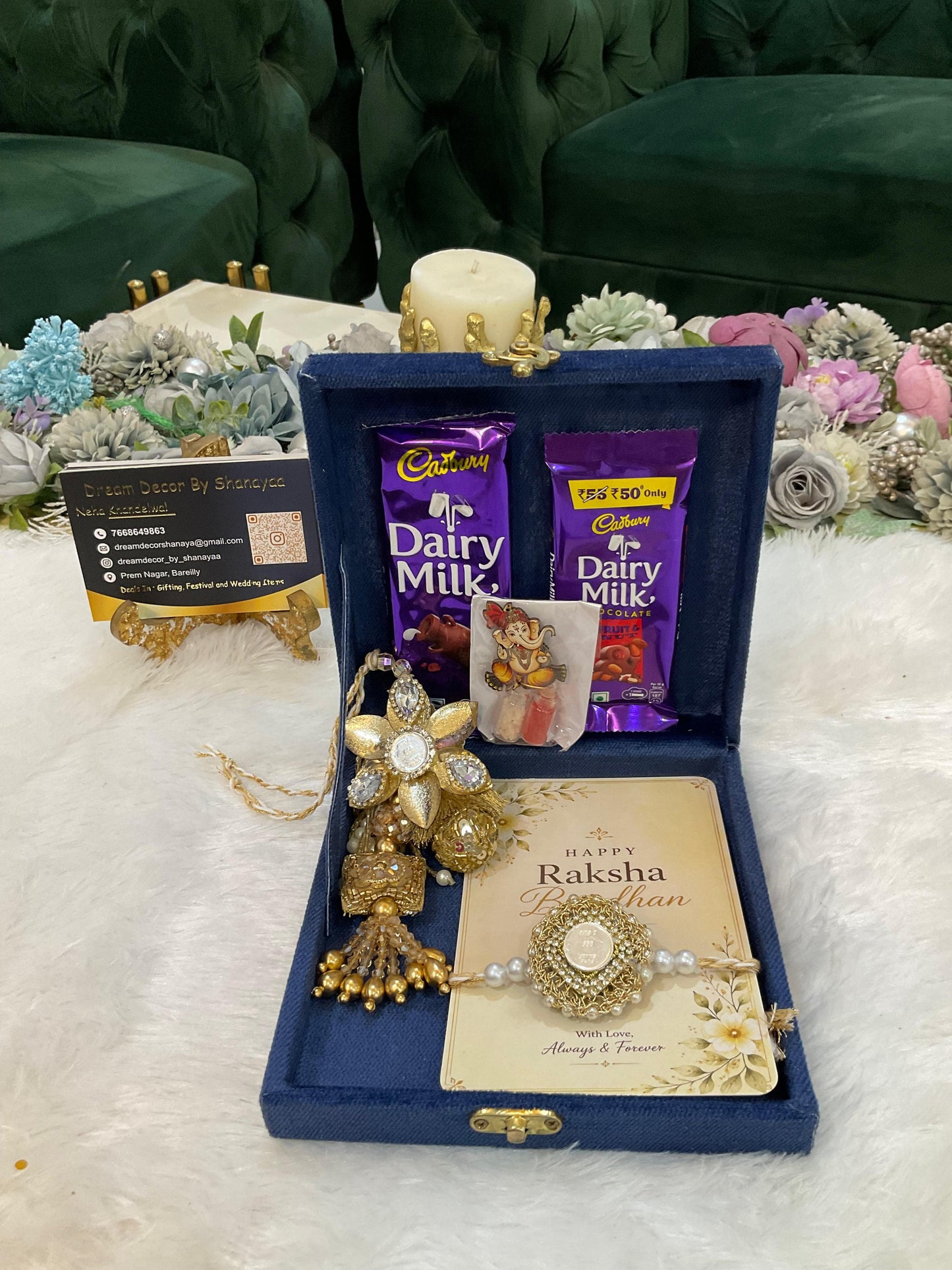 1 Gm Silver Coin Rakhi Hamper