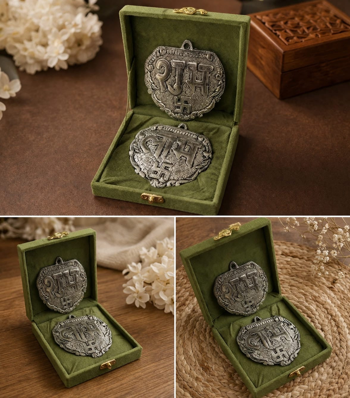 German Silver Shubh Labh Pair