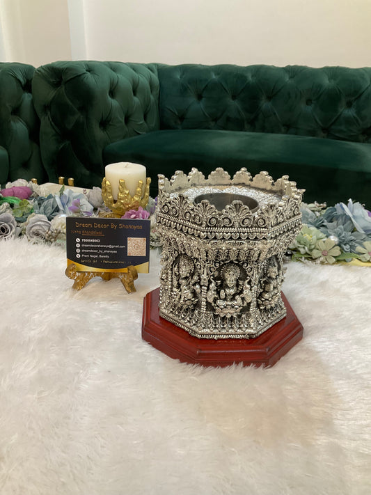 999 Silver Plated Tulsi Pot – Luxury Devotional Décor