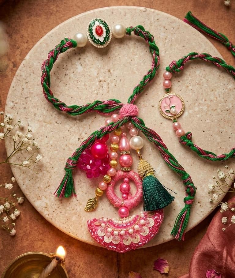 Meenakari Rakhi Set