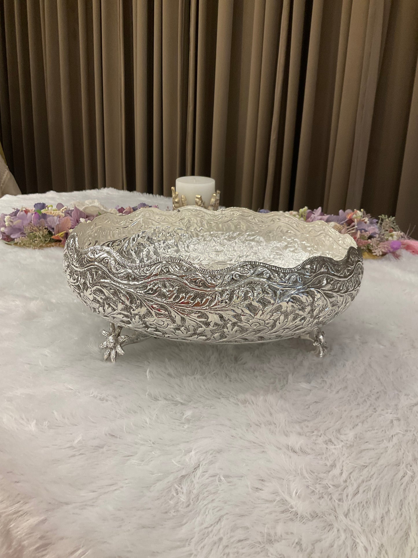 German Silver Urli with Flower Legs