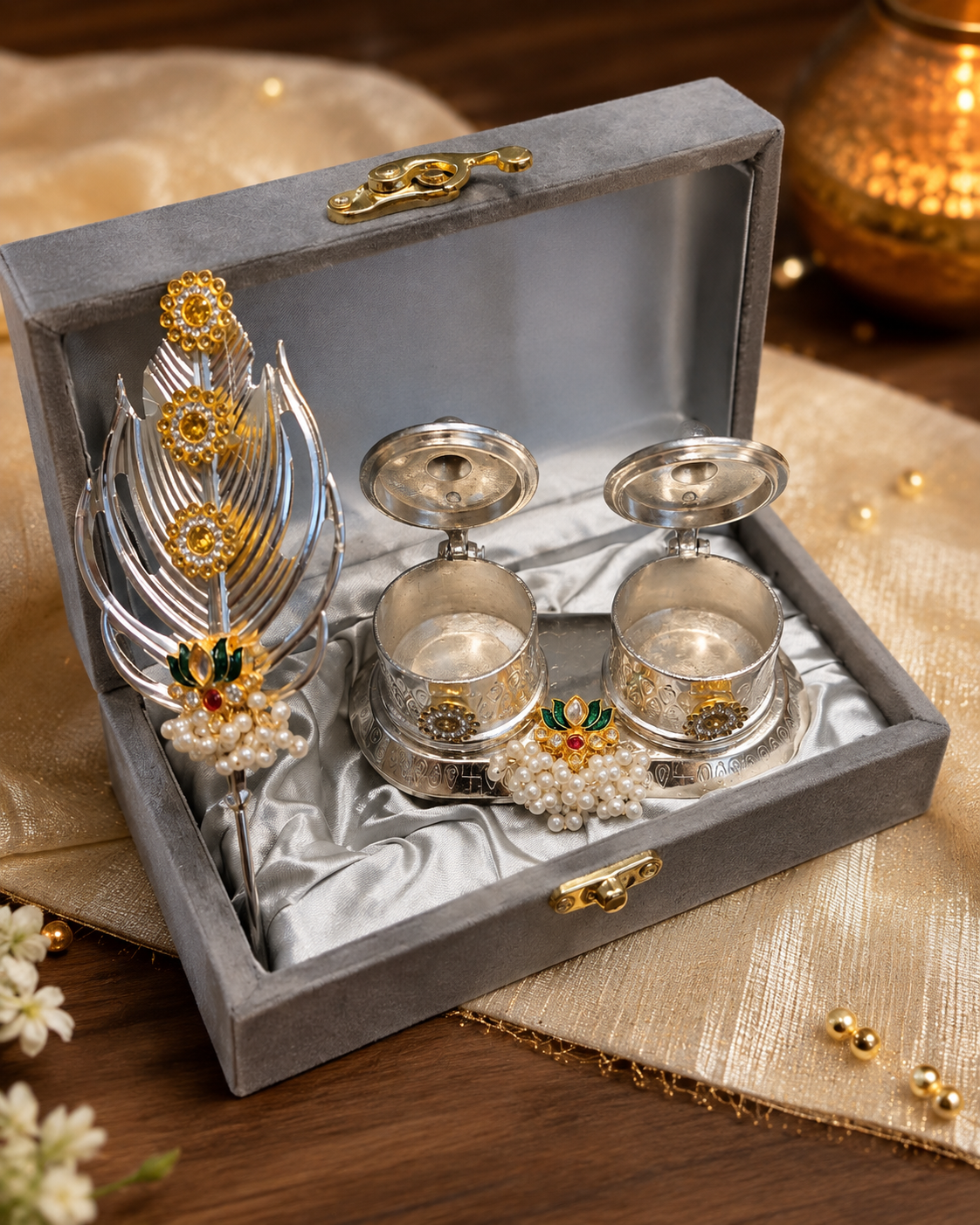 German Silver Decorated Tilak Chopda