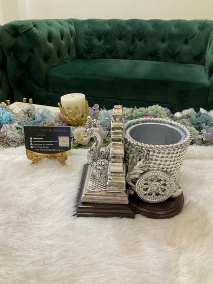 999 Real Silver Plated Peacock Bucket – Luxury Decorative Piece