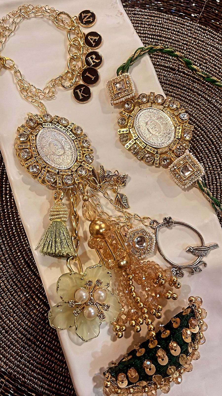 Name Customised Pure Silver Rakhi and Lumba