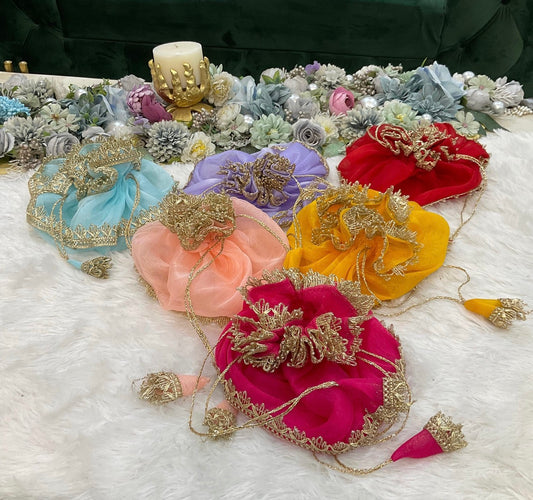 Scrunchy Organza Potli ( Pack of 10 )