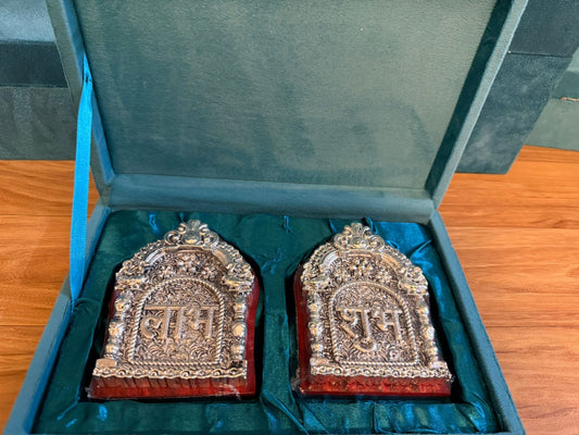 999 Pure Silver Plated Shubh Labh Set