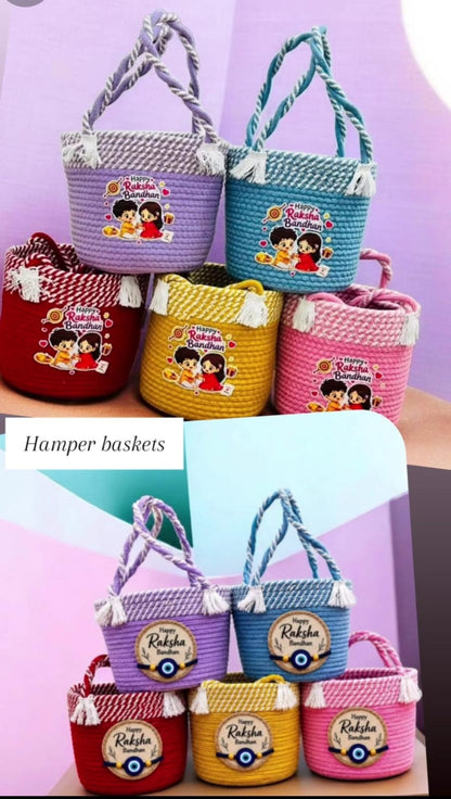 Cotton Rope Rakhi Hamper Basket