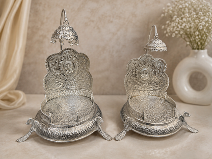 German Silver Hand-Engraved Singhasan