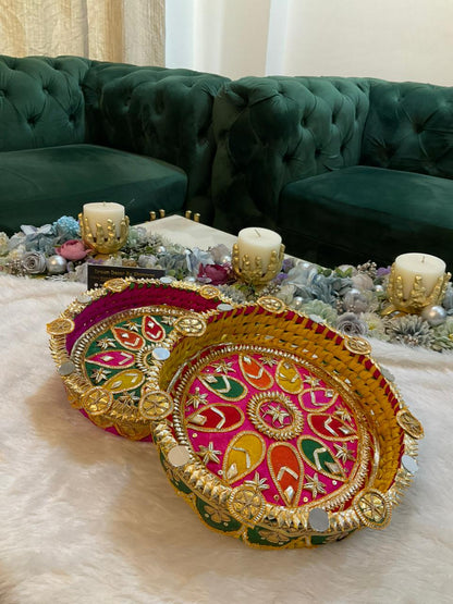 Handcrafted Decorative Palm Trays (10×2")