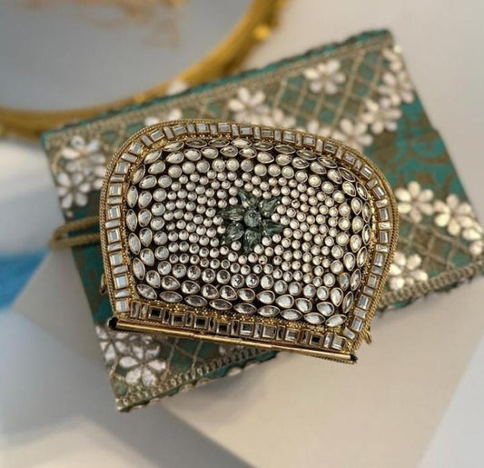 C. Kundan Work Metal Clutch