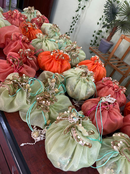 Scrunchy Potli with Golden Sequin Detailing