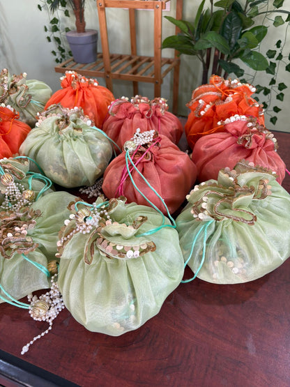 Scrunchy Potli with Golden Sequin Detailing