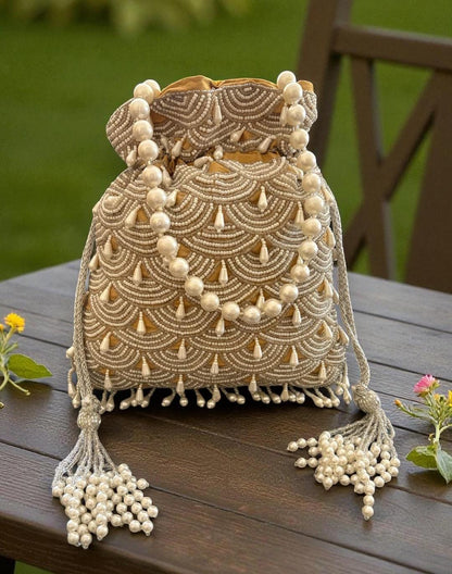 DP107 - Moti Hand Work Potli – Luxury Handcrafted Elegance