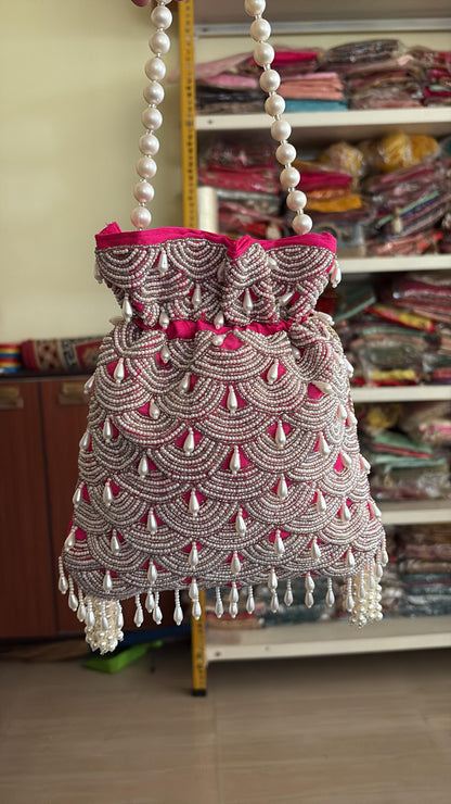 DP107 - Moti Hand Work Potli – Luxury Handcrafted Elegance