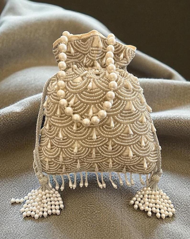 DP107 - Moti Hand Work Potli – Luxury Handcrafted Elegance