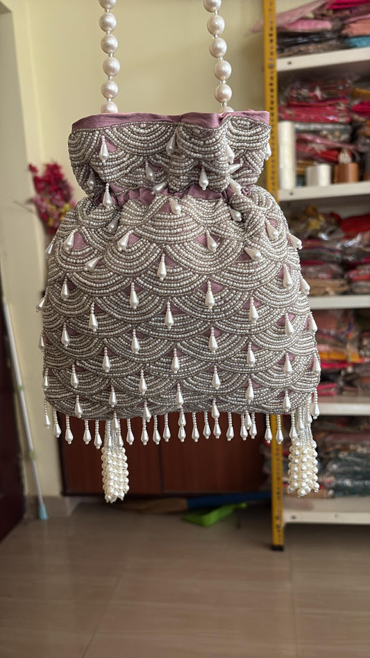 DP107 - Moti Hand Work Potli – Luxury Handcrafted Elegance