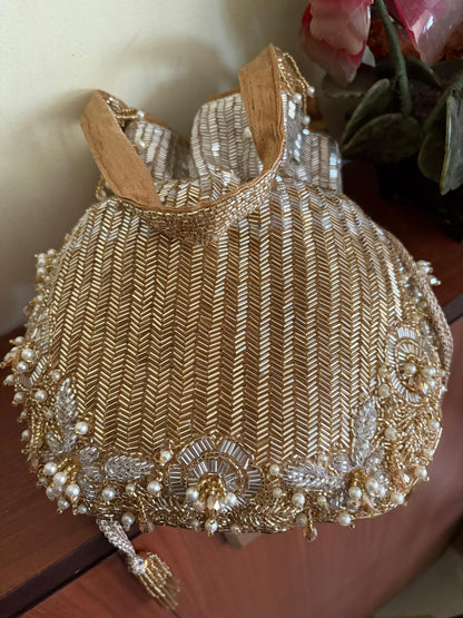 DP105 - Double-Sided Handcrafted Beaded Potli