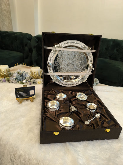 Imported Silver-Plated Puja Thal Set