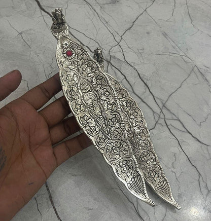 German Silver Peacock Feather Incense Holder ( Pack of 5 )