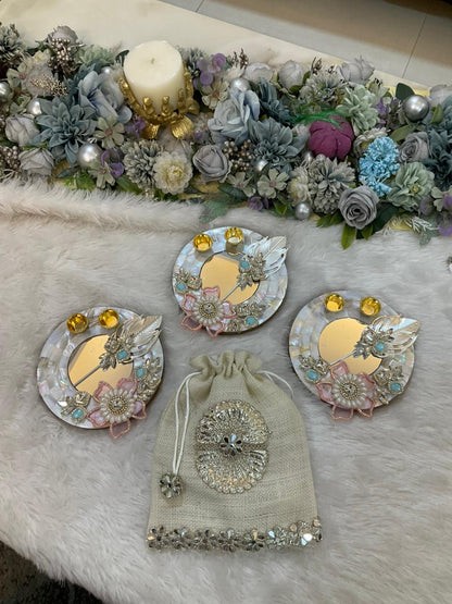 Mother of Pearl Tilak Platter Set (6 Inches)
