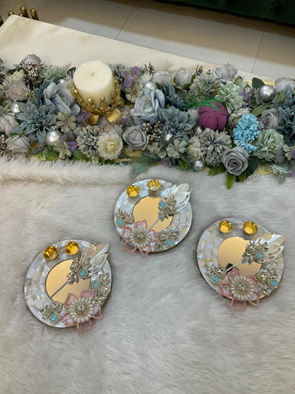 Mother of Pearl Tilak Platter Set (6 Inches)