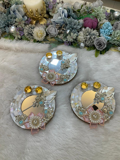 Mother of Pearl Tilak Platter Set (6 Inches)
