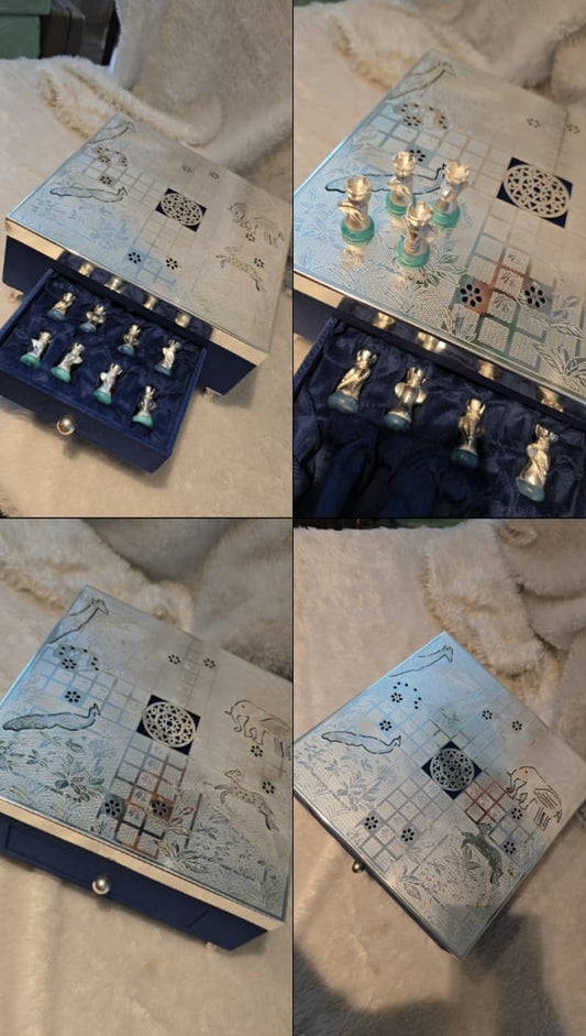 Luxury Brass Ludo Set – Silver Plated