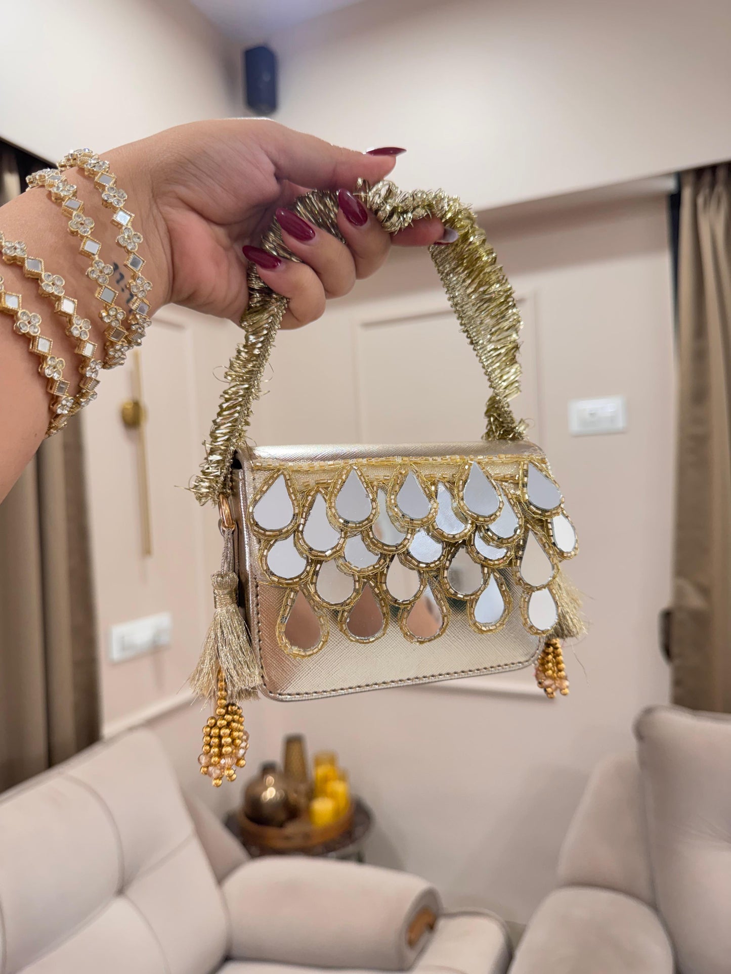 AAINA – Handmade Mirror Flap Bag