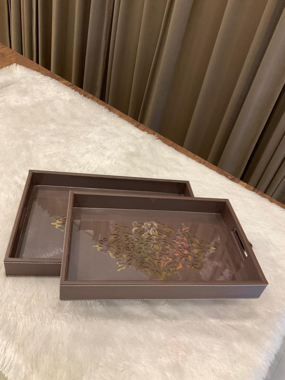 Premium Leather Tray Set (Set of 2)