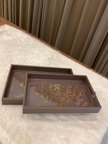 Premium Leather Tray Set (Set of 2)