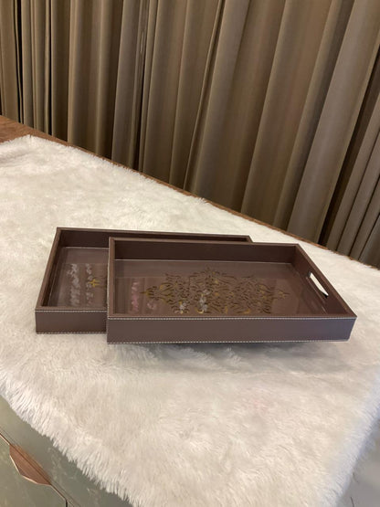 Premium Leather Tray Set (Set of 2)