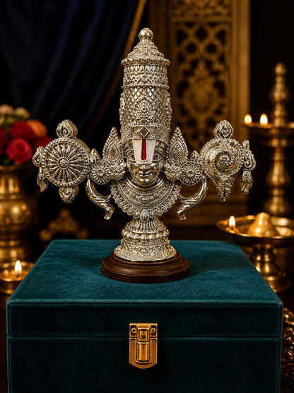 Real Silver Plated Balaji Idol (8” x 8”)