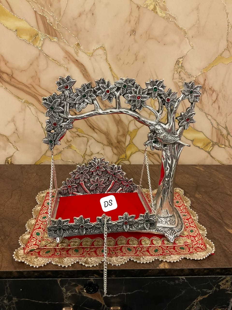 German Silver Tree Jhoola with Stones