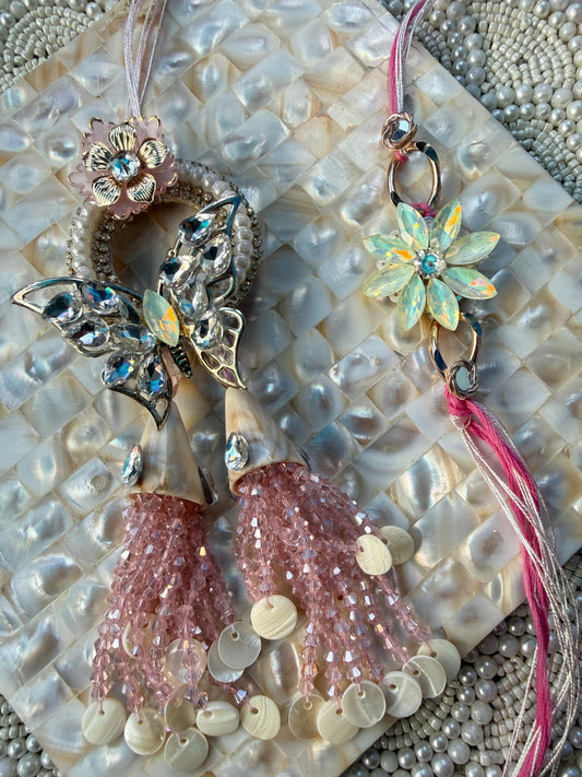 Butterfly Stone Rakhi Pair