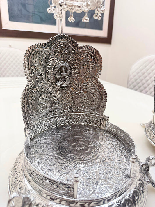 German silver hand engraved singhasan