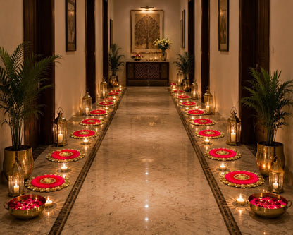 Festive Tea Light Pathway Mats – Set of 10
