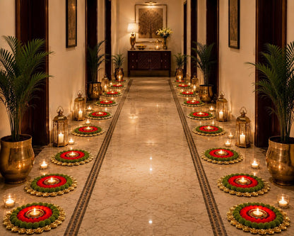 Festive Tea Light Pathway Mats – Set of 10