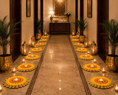 Festive Tea Light Pathway Mats – Set of 10
