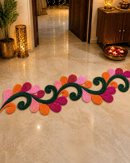 Tulip Trail Rangoli Mat – Premium Floral Entrance Décor