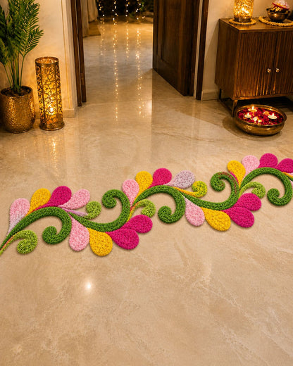 Tulip Trail Rangoli Mat – Premium Floral Entrance Décor